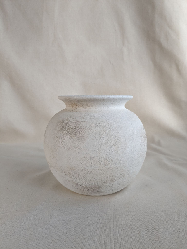 Vase Aria pour fleurs séchées - blanc rustique