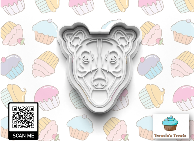 Jack Russel Head Fondant/cookie stamp with cutter