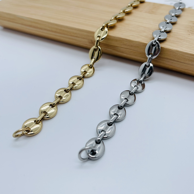 Bracelet maille grain de café 9mm homme 