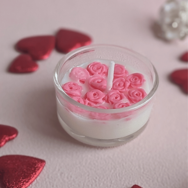 🕯️ Bougie chauffe-plat rose 16g – Vanille