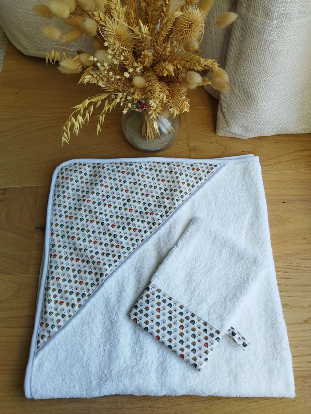 cape de bain et gant