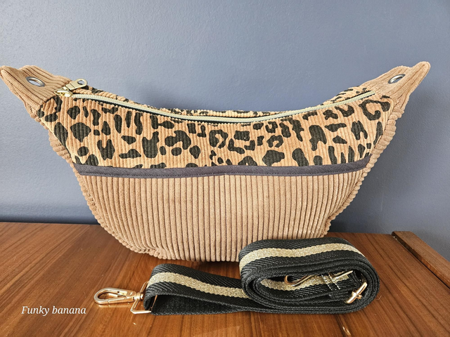 Sac Funky Moon Tabac et léopard 