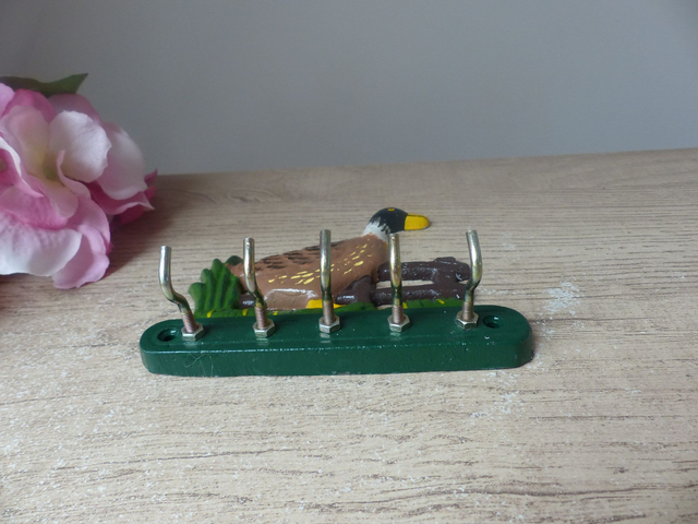 Porte-Clés Mural en Forme de Canard en Fonte, Collection Canard, Accroche Clés Animal Canard, Décoration Maison de Campagne, Cellier, Garage