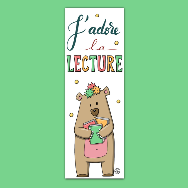 Marque-page "J'adore la lecture"