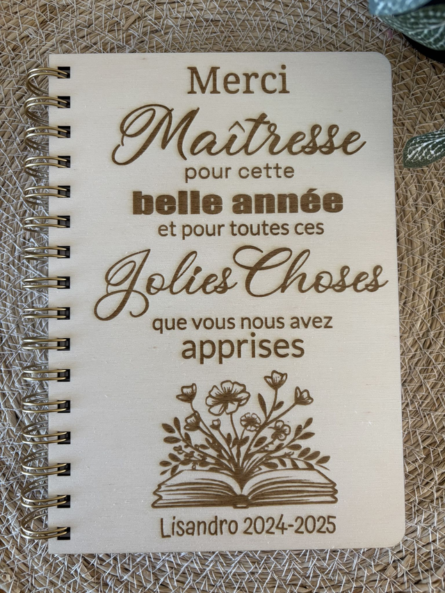 Cahier Merci Maitresse pour ces jolies choses 