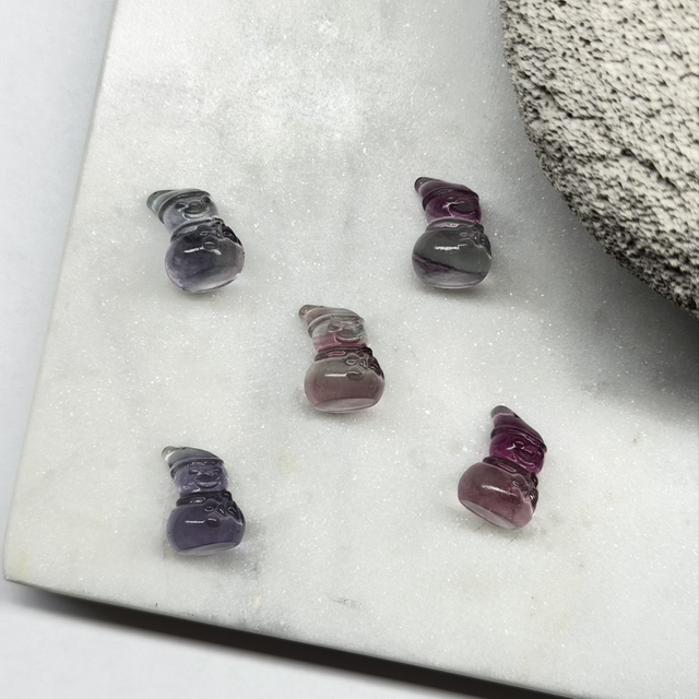 Mini Fluoritt Snømann 