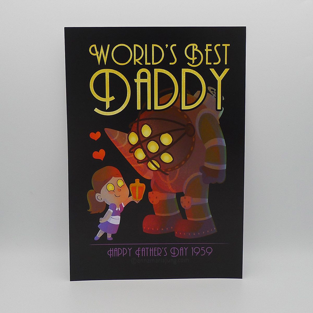 SIGNED A4 Art Print - Best Big Daddy - gaming, Vatertag, father's day