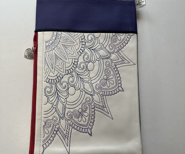 Bag - Large 2 Zips - Corner Floribunda Mandala