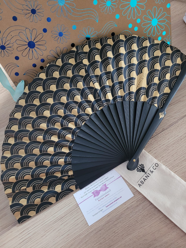 Eventail Art Déco Noir - Marque Abani &amp; Co