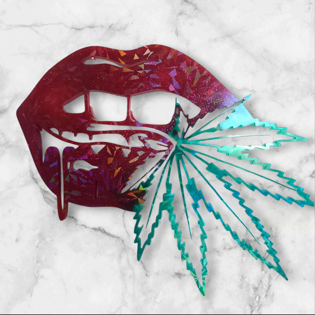 Décoration murale holographique bouche