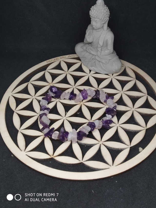 Bracelet chips duo améthyste quartz rose 