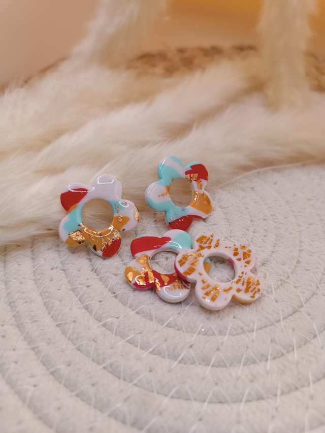 &quot;Flora&quot; blanc rouge bleu orange