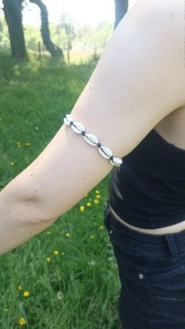 Bracelet de biceps coquillage Bohème Noir