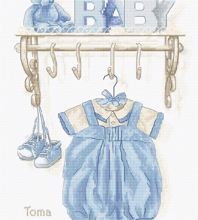 Baby Boy Birth Cross Stitch Kit by Luca-S