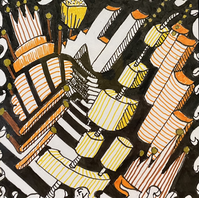 Zentangle 🛞 Brochette 🍡 noir