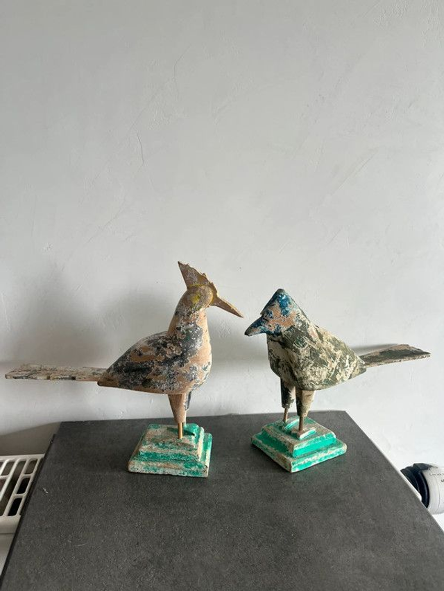 Lot d’oiseaux en bois