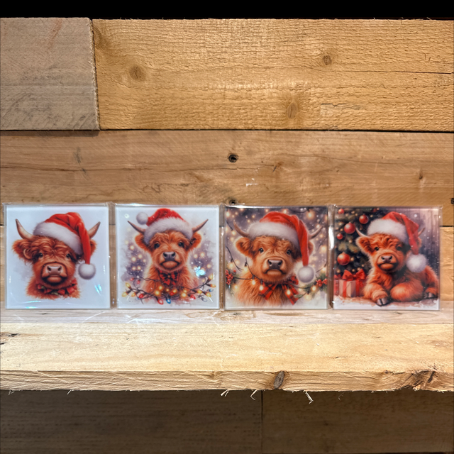 Glass Highland Cow Coaster 