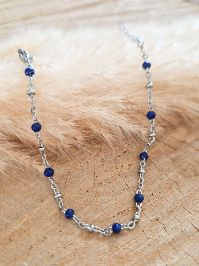 Bracelet finesse - Modèle argenté et bleu nuit