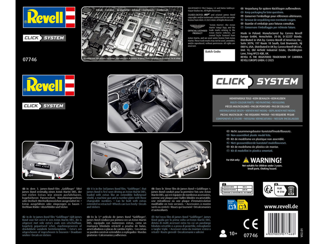 James Bond Aston Martin DB5 Click System Maquette Revell 07746 1/24