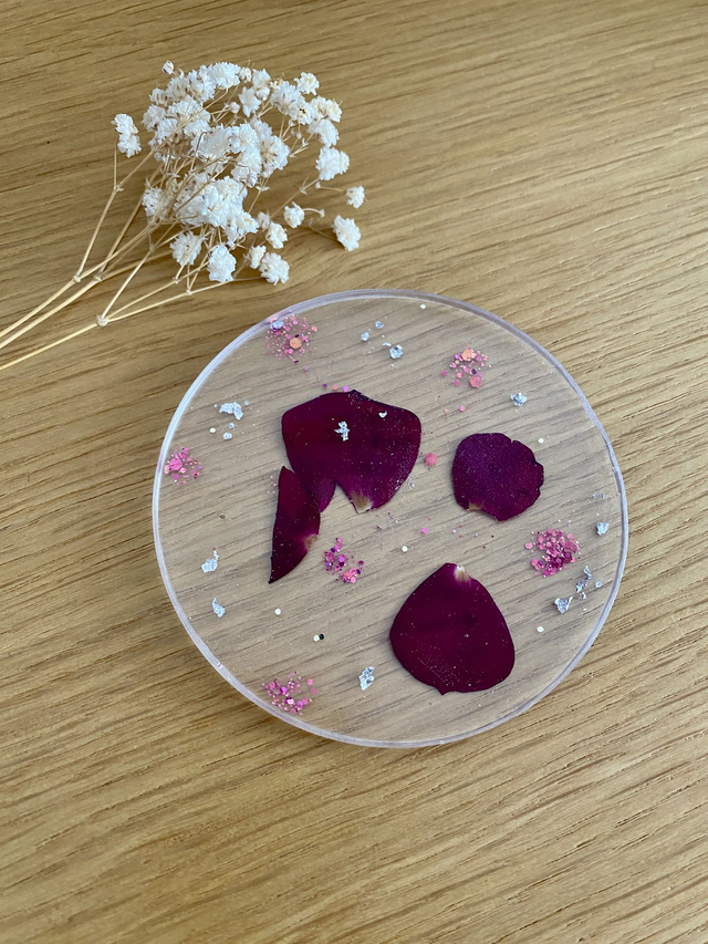 Sous verre rond - rose