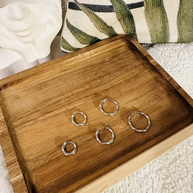 Créoles torsadées argentées 