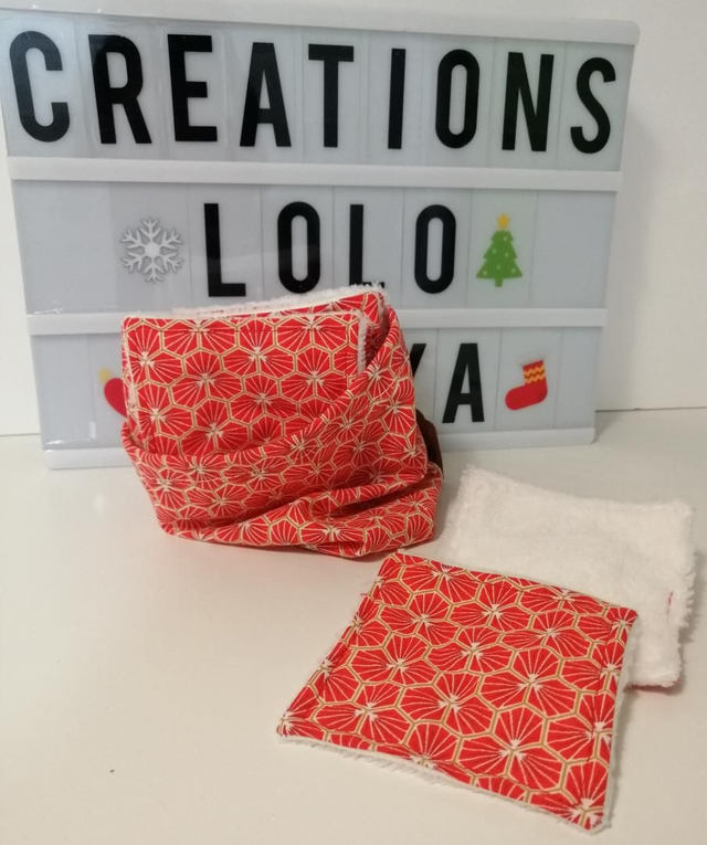 Carrés démaquillants polaire et pochon assorti