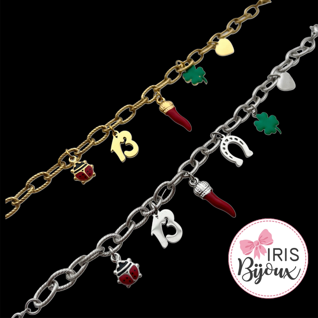 Bracciale charms portafortuna 