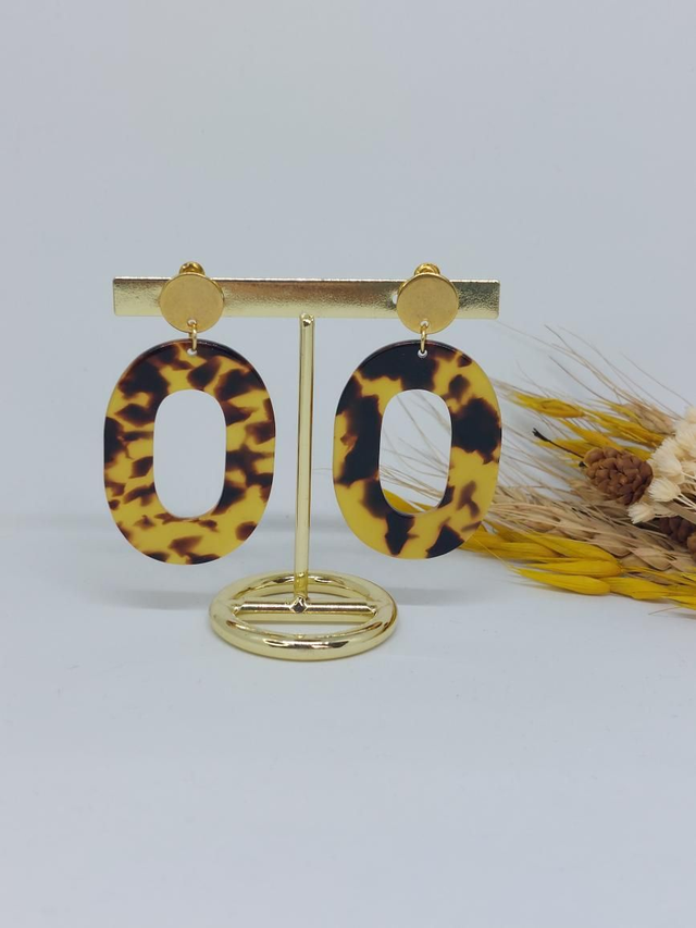 Boucles d'oreilles Agathe marron mate