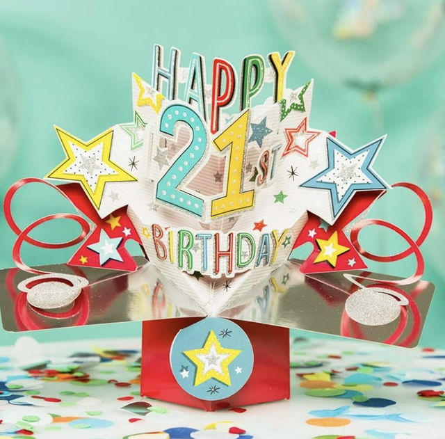 21st pop out birthday card
