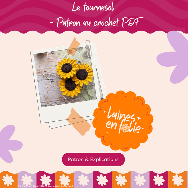 Patron au crochet – Le tournesol (PDF)