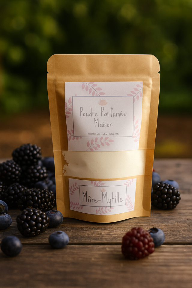 Poudre désodorisante, parfum &quot;Mûre-Myrtille&quot;