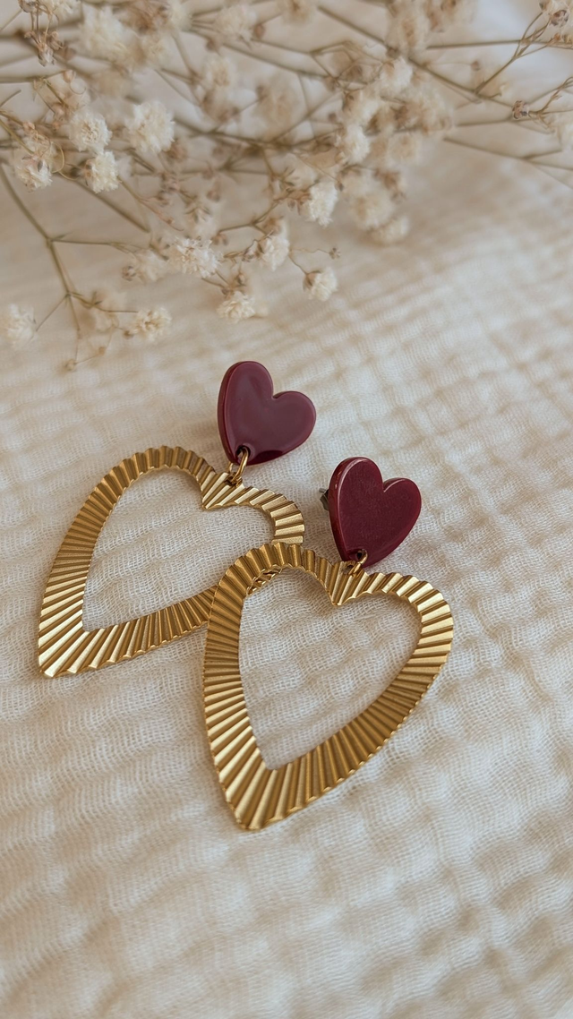 Boucles d'oreilles THELMA bordeaux