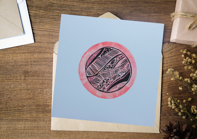 Carte sphère rose-rouge