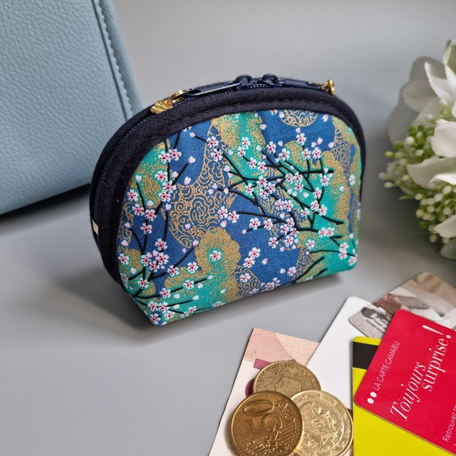 Porte-monnaie arrondi "Akina" turquoise