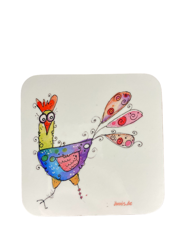 Untersetzer "erschrockenes Huhn"
