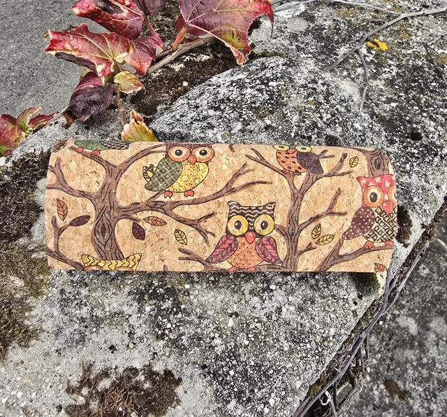Étui à lunettes rigide fourré de liège imprimé "Cora: