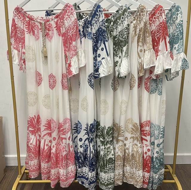 BARDOT PALM DRESS
