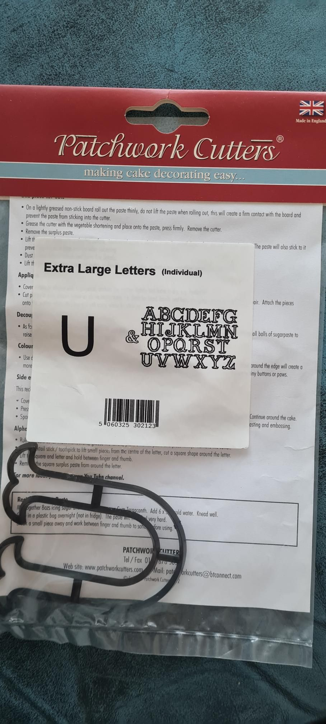 Patchwork Cutters Marion Frost extra large letters U