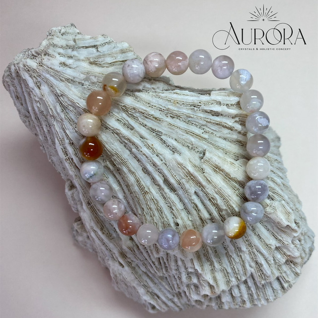 Kirschblüten Achat Armband 8mm *Unikat (KB-A)