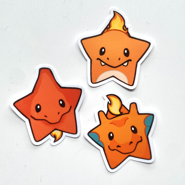 Fire PokéStar Sticker Set