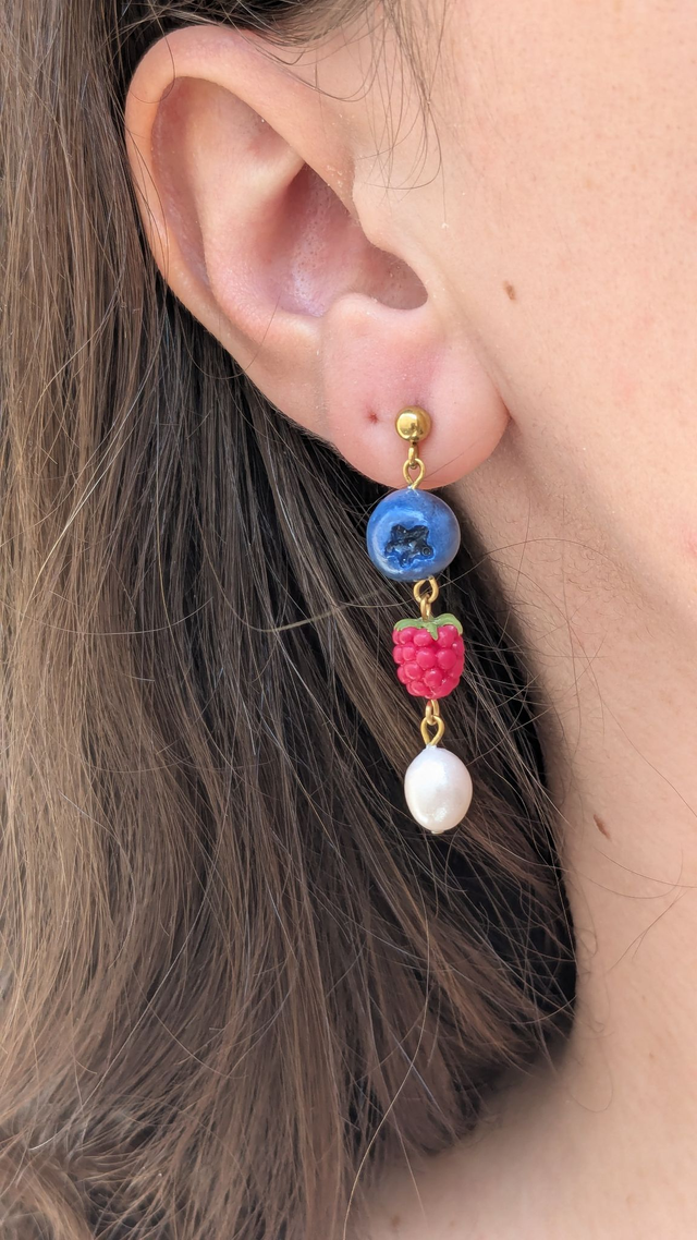 Boucles d&#039;oreilles Berry &amp; Pearl Drop