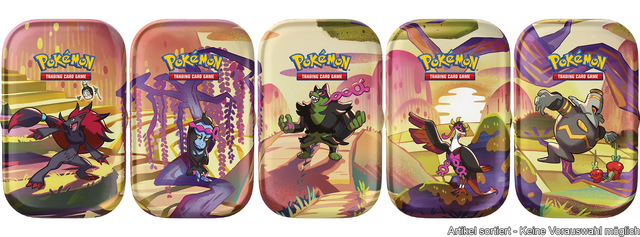 Pokemon Mini-Tin-Box Karmesin + Purpur Nebel der Sagen