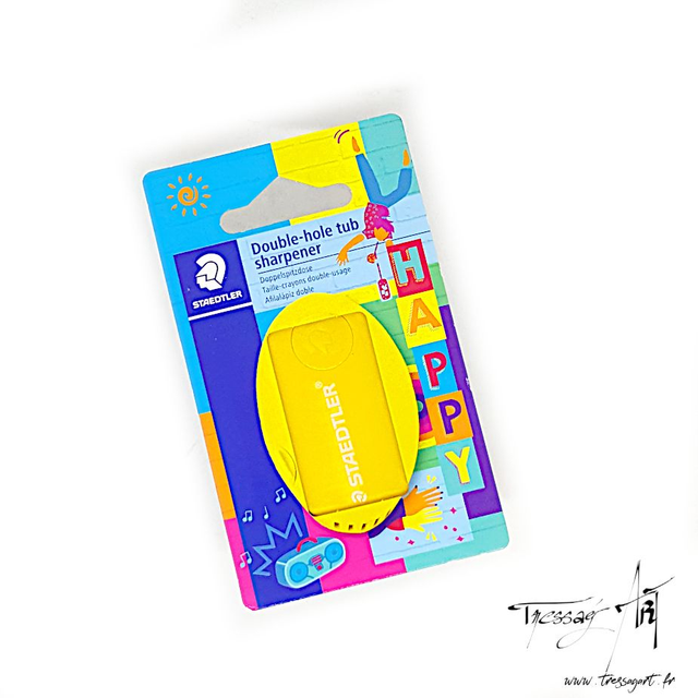 STAEDTLER - TAILLE-CRAYON 2 TROUS JAUNE - ST023001