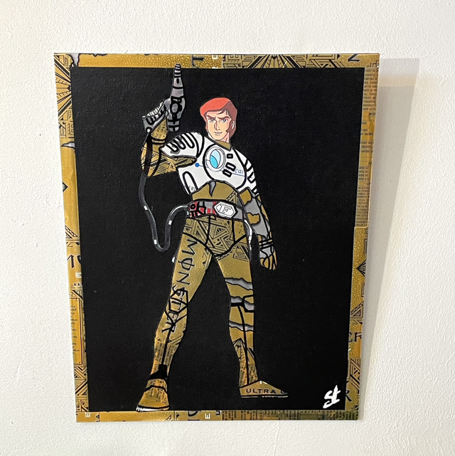 Tableau Capitaine Flam fond noir 