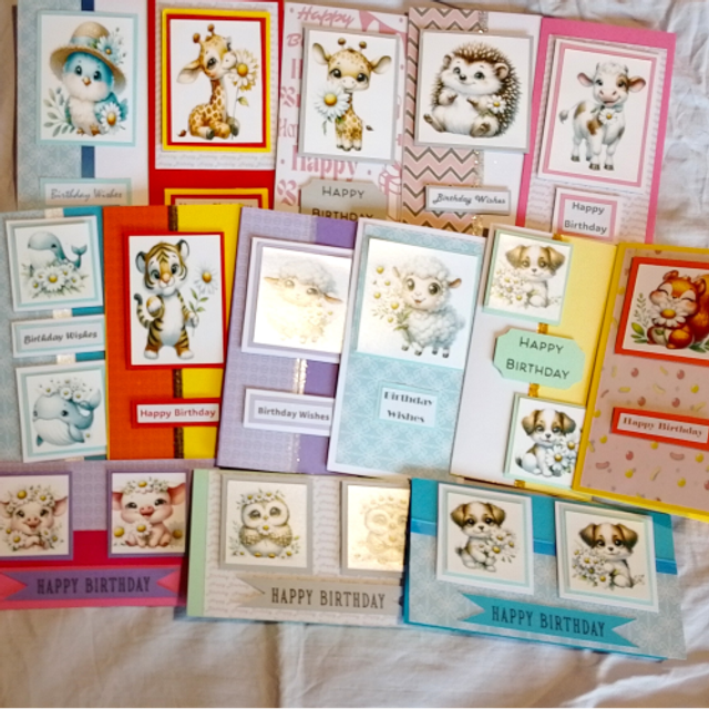 Handmade Kids Cute Animals Birthday Card - 14 Designs