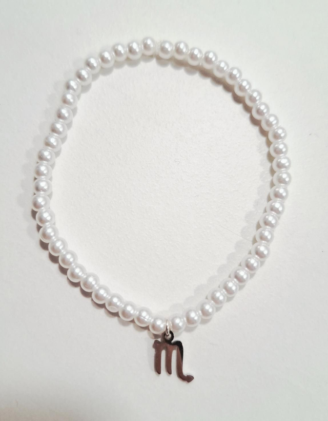 Scorpio zodiac beaded charm bracelet 