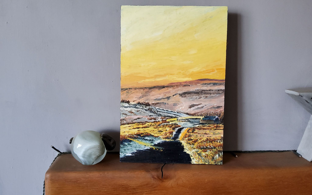 Sunrise over a snowy Percy Cross Rigg and Kildale Moor. 