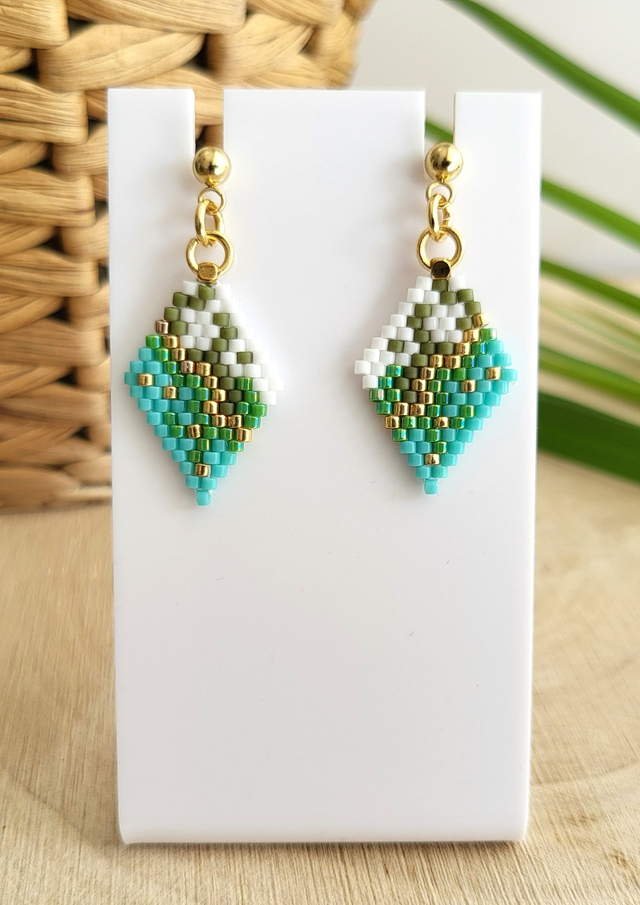 Boucles d'oreilles Ondine - vert