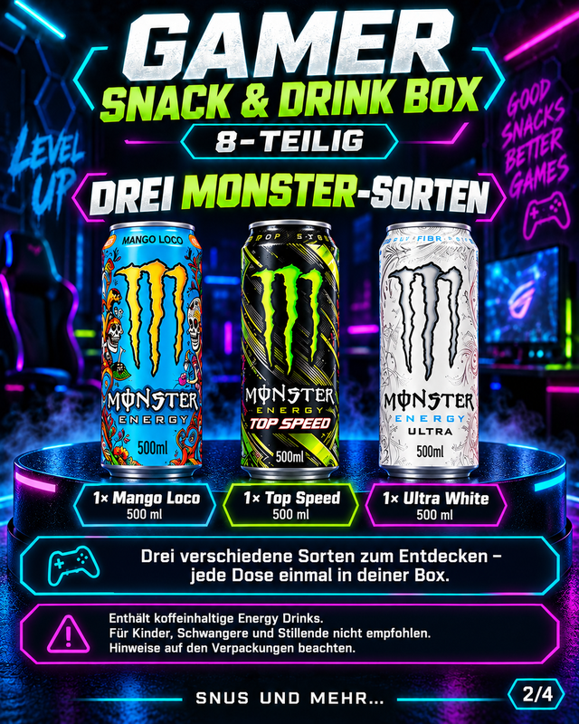 Gamer Snack & Drink Box – 8-teilig