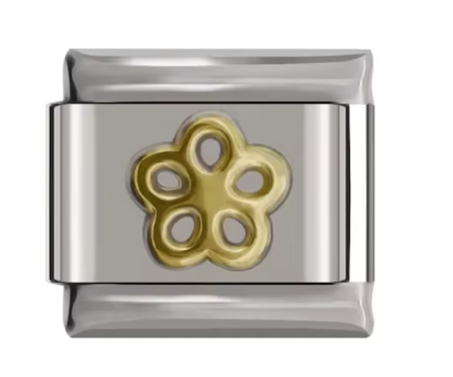 Charm Flor Silueta Dorada